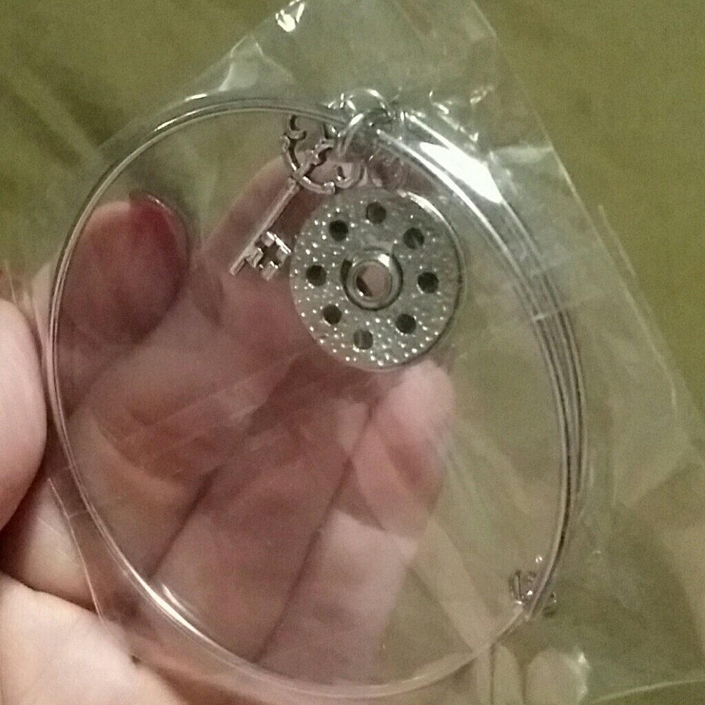 Silver tone bangle bracelet